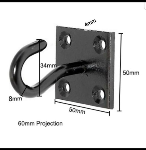 2x Hook+Chain Black Rustic Floating/Hanging Shelf Brackets With MULTIBUY Options - Picture 5 of 11