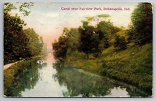 Fairview Park Canal Scenic Boat Indianapolis IN C1907 Postcard