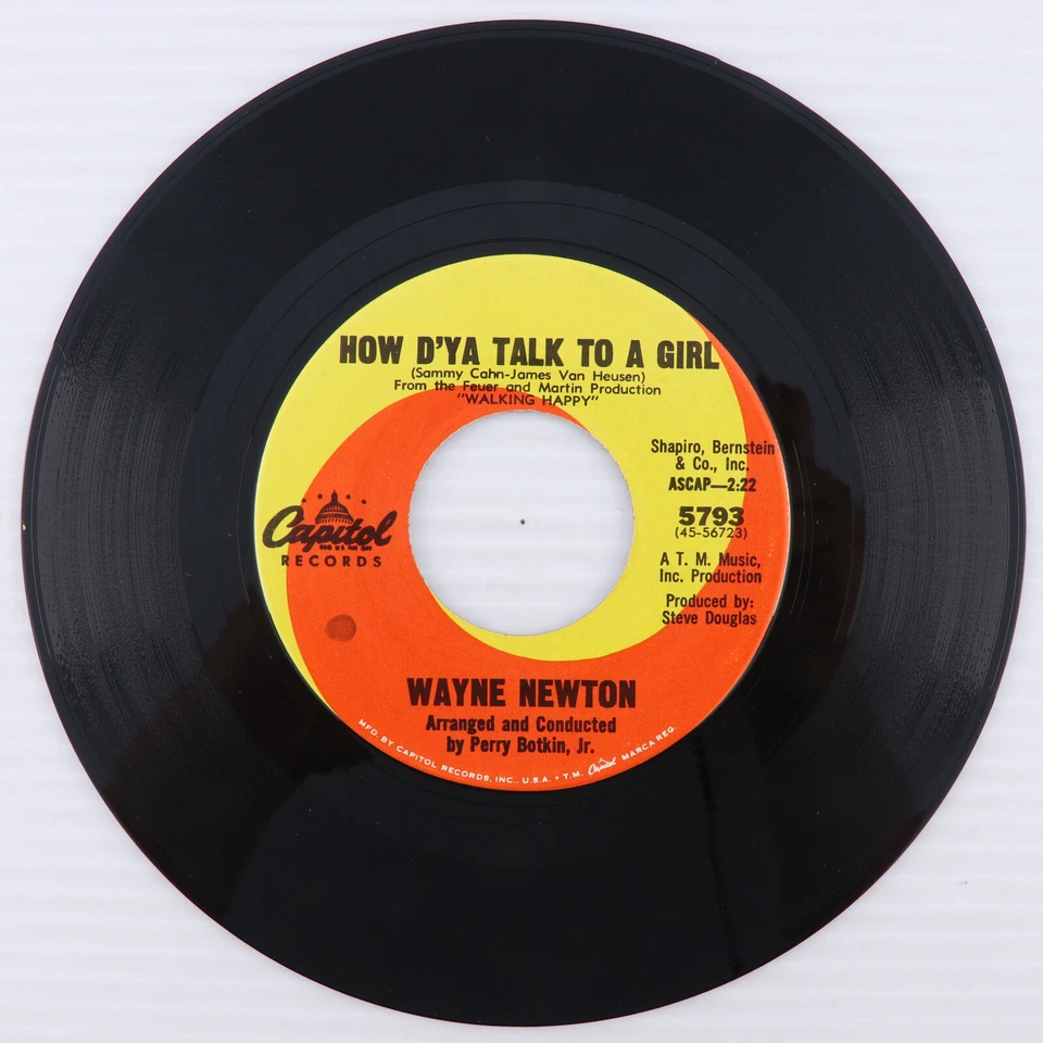Wayne Newton – How D'Ya Talk To A Girl / Happy Is Gone - 1966 45 rpm Record 5796 - Image 2 of 4
