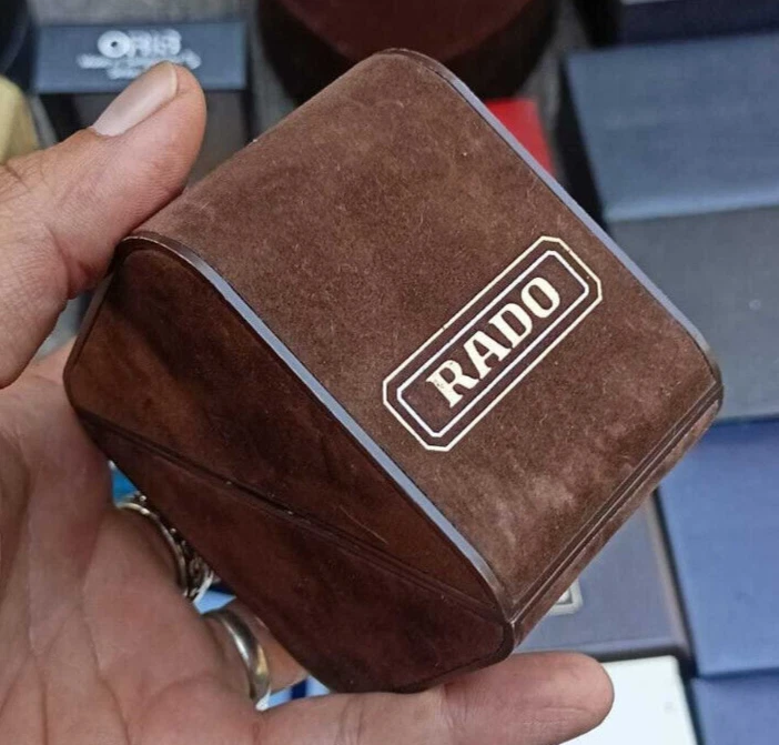 Authentic Rare Vintage Rado Watch Box Travel Box Velvet Brown Box Case Only - Image 2 of 4