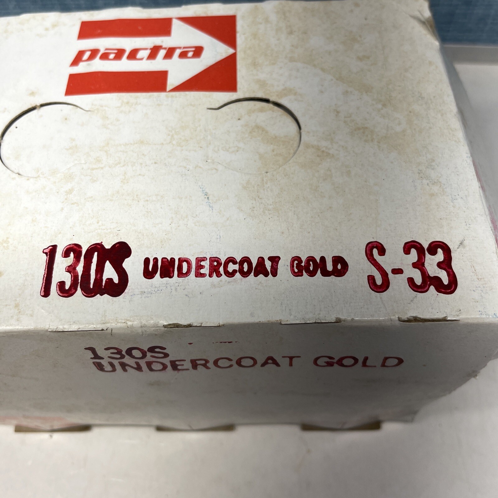 (6) NOS VINTAGE PACTRA UNDERCOAT GOLD SPRAY ENAMEL CAN PAINT PAPER