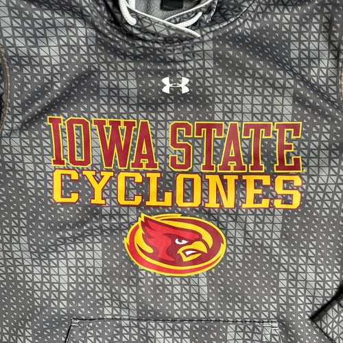 IOWA STATE Sweatshirt CYCLONES Under Armour Performance Hooded Hoodie Mens Small - 第 2/10 張圖片