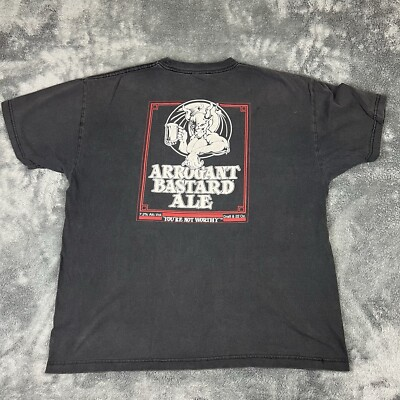 #ad #ad Arrogant Bastard Ale T Shirt Mens 2XL Black Short Sleeve Stone Brewery $14.96