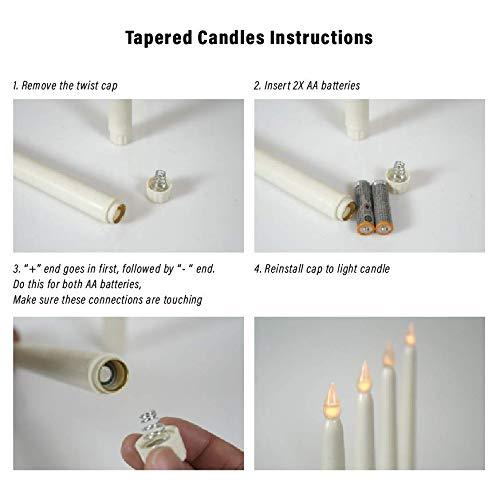 12-Pack LED Candles Flameless Taper Warm White Body Wax Dipped Battery Operated