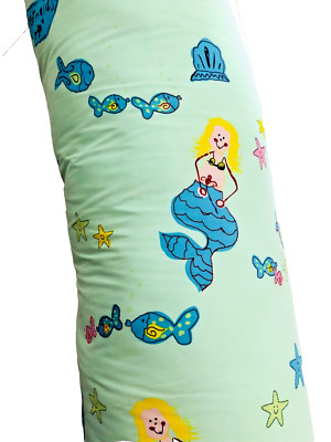 Laura Ashley MERMAIDS cuddle PILLOW  36''x12''  NEW Children's Room cuddleroll