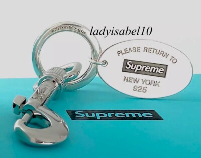 キーホルダー Supreme Tiffany Oval Tag Keyring Silver Return To Tiffany & Co. Supreme Oval Tag Keyring Key Ring 925
