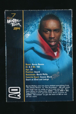 2004 And1 Mixtape Tour Streetball #7 Aaron Owens AO RC VGEX