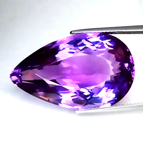 38.03 CTS purple natural amethyst pear fantasy loose gemstones - Video 1 of 1