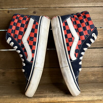 Big Kids Vans Sk8 Hi Pro Navy Blue Orange Casual Skate