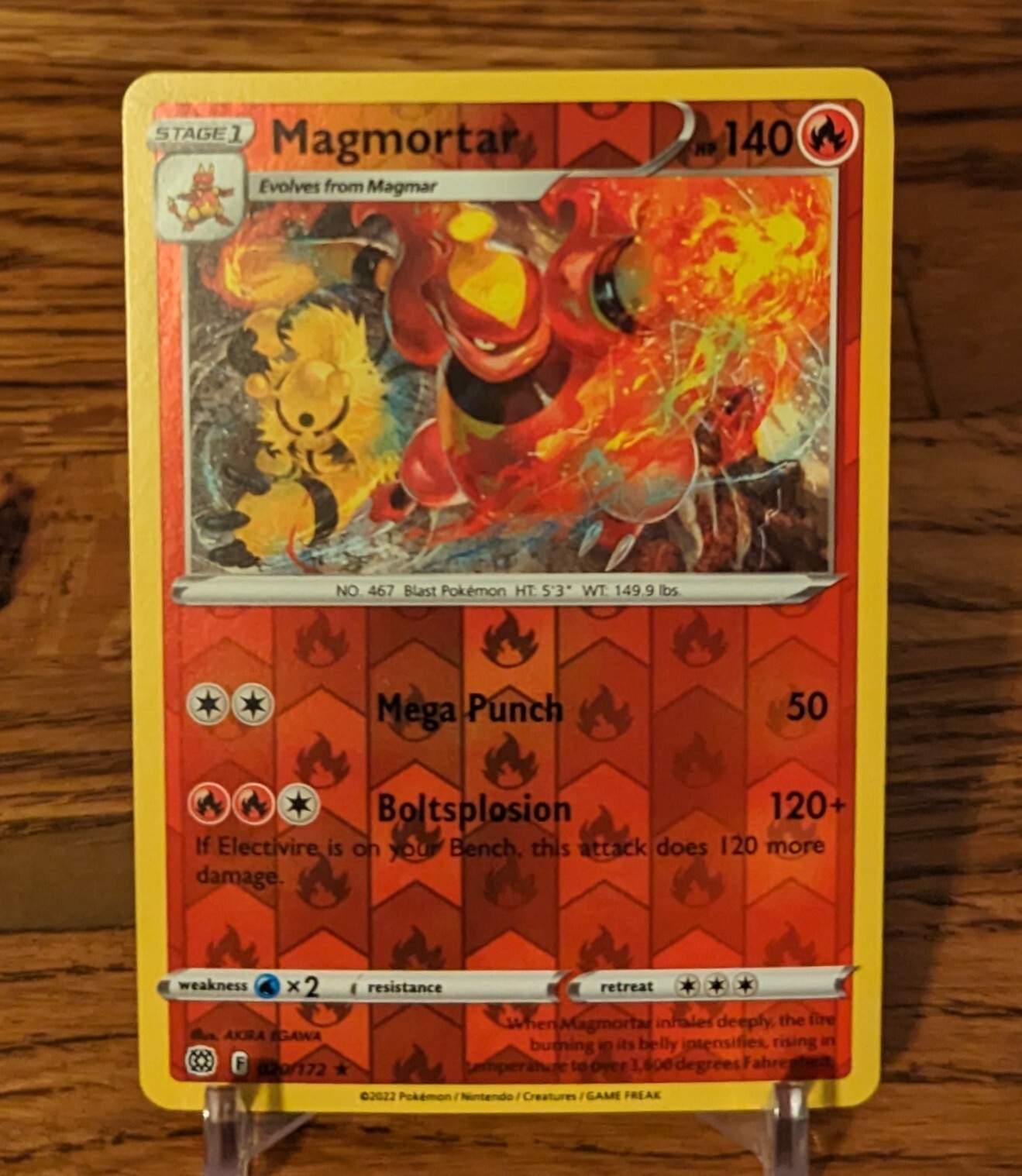 Magmortar Rare Reverse Holo 2022 Brilliant Stars Pokemon TCG Card 020/172