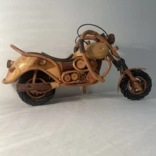 Wooden Harley Davidson Desk Model Motorcycle Chopper Bike Wood Handmade Display