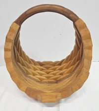 Wood block plantar vintage country plant basket boho chic geometric