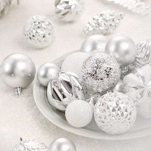 Christmas Balls 65pcs, Christmas Ornaments Set for Xmas Tree Holiday Party Decor - Picture 22 of 29