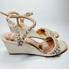 Badgley Mischka Women's Blakely Embellished Wedge Sandals Size 9