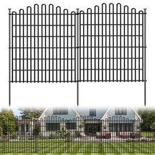 10 Panels No Dig Decorative Garden Fence, 33in H x 23.6ft L Animal Barrier Fe...