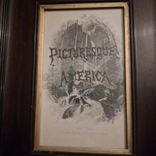 Antique Vtg 1870 Picturesque America Original Page Picture Photo Frame BEAUTIFUL