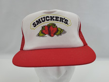 Vintage Smuckers Trucker Hat Cap Made In USA Strawberry Jelly 80s 90s Snapback