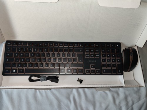 CHERRY DW 9100 SLIM WIRELESS KEYBOARD UK & MOUSE, BLACK/BRONZE, USB & BLUETOOTH - Picture 6 of 16