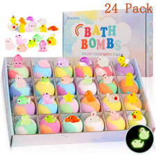 15Pack/24Pack Bath Bombs for Kids with Surprise Inside, Natural Organic Kids Bub
