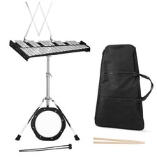 Percussion Glockenspiel Bell Kit 30 Notes w/ Practice Pad,Mallets,Sticks,Stand