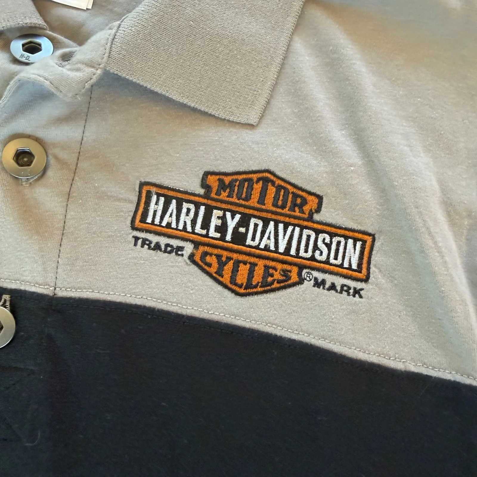 Harley-Davidson Polo Shirt Mens M NWT Black Gray Colorblock Maverick Dallas TX image 3