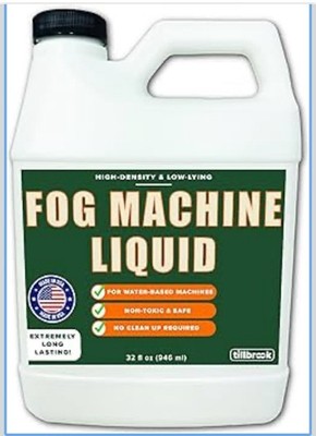 Fog Machine Liquid 32 Oz Tillbrook Water Based Fluid High Density Long-Lasting
