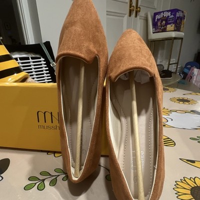 Musshoe Women's Brown Suede Pointed Toe Slip-On Flats Shoes Size 9 