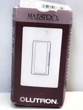 New Lutron Maestro Magnetic Low Voltage Dimmer Model MALV-600-WH In White