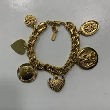 Camrose & Kross JBK Gold Tone Charm Bracelet  Jaqueline Kennedy jfk jackie o mcm