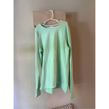 Lululemon Ivivva Mint Green Crewneck Tee with Purple Trim