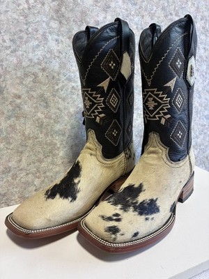Rock Em Hair On Cowhide Boots 7ee Square Toe