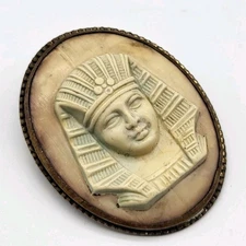 Beautiful Vintage Celluloid Egyptian Revival Brooch pin unsigned