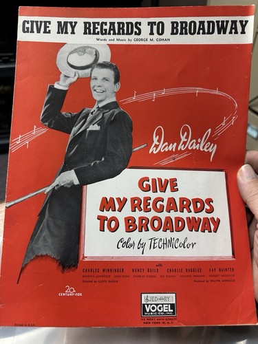 M Geo. Cohan Movie Musical Sheet Music ‘Give My Regards’ (title song) - 第 1/1 張圖片