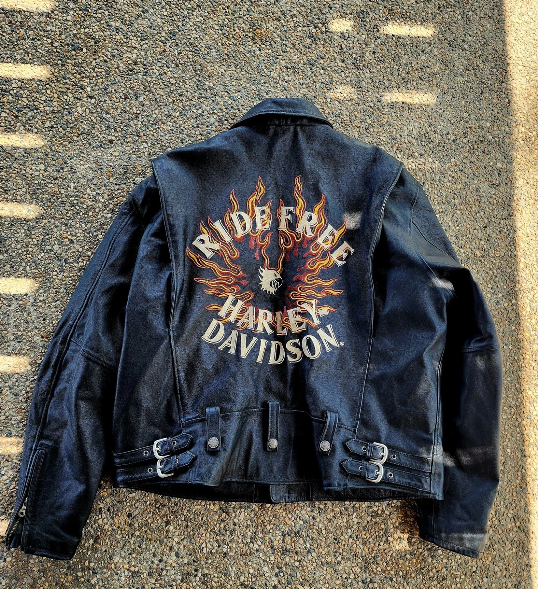 Harley Davidson Leather Jacket Flames for sale | eBay