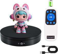 Motorized Rotating Display Stand with Remote, 7.87In Display Turntable, Max 22Lb