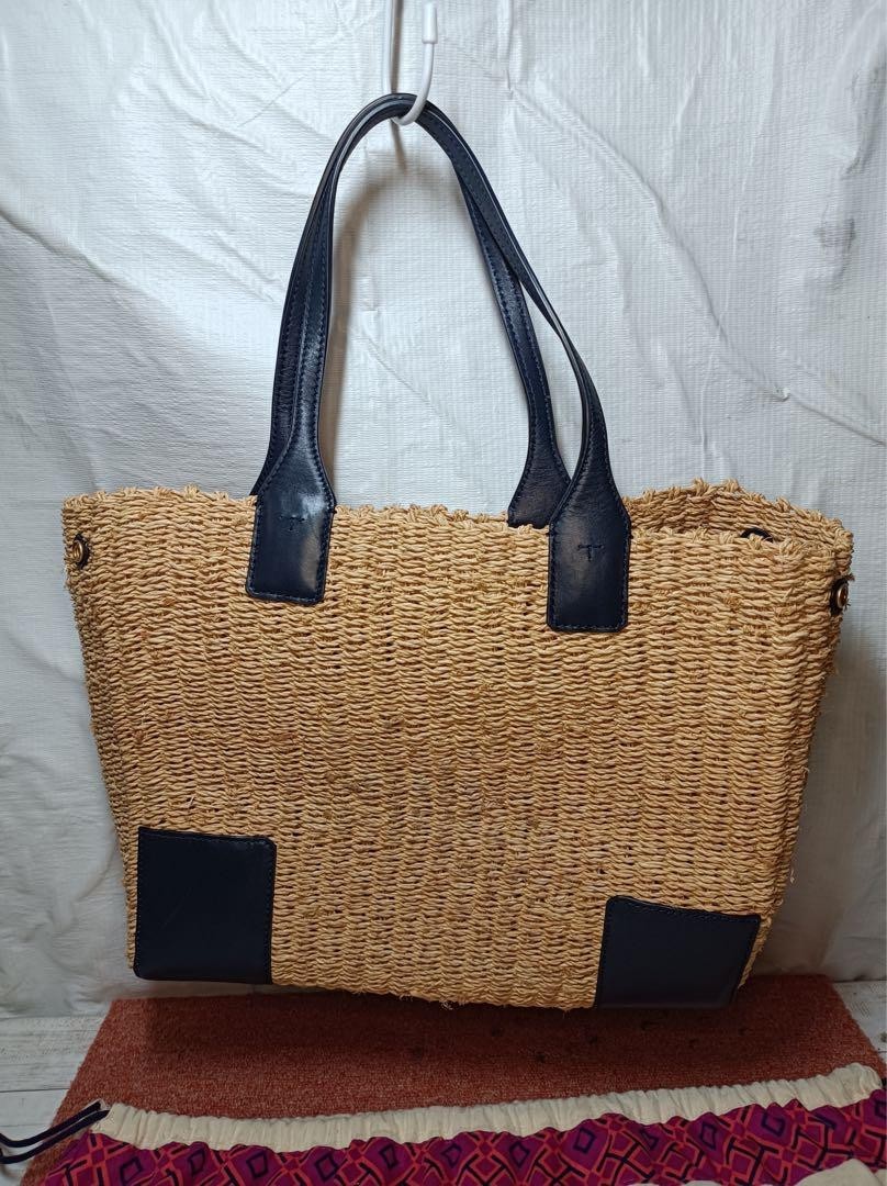 Tory Burch Ella Mini Straw Tote Bag Free Shipping from Japan