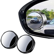 2-Pack Blind Spot Mirror, Round Convex Car Side Mirror, 360-Degree Black