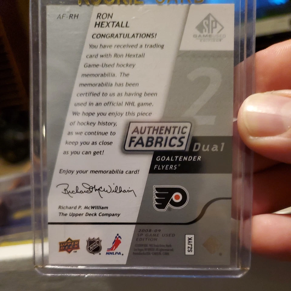 2008-09 SP Game Used Edition Authentic Fabrics Dual Ron Hextall #AF-RH - Image 2 of 2