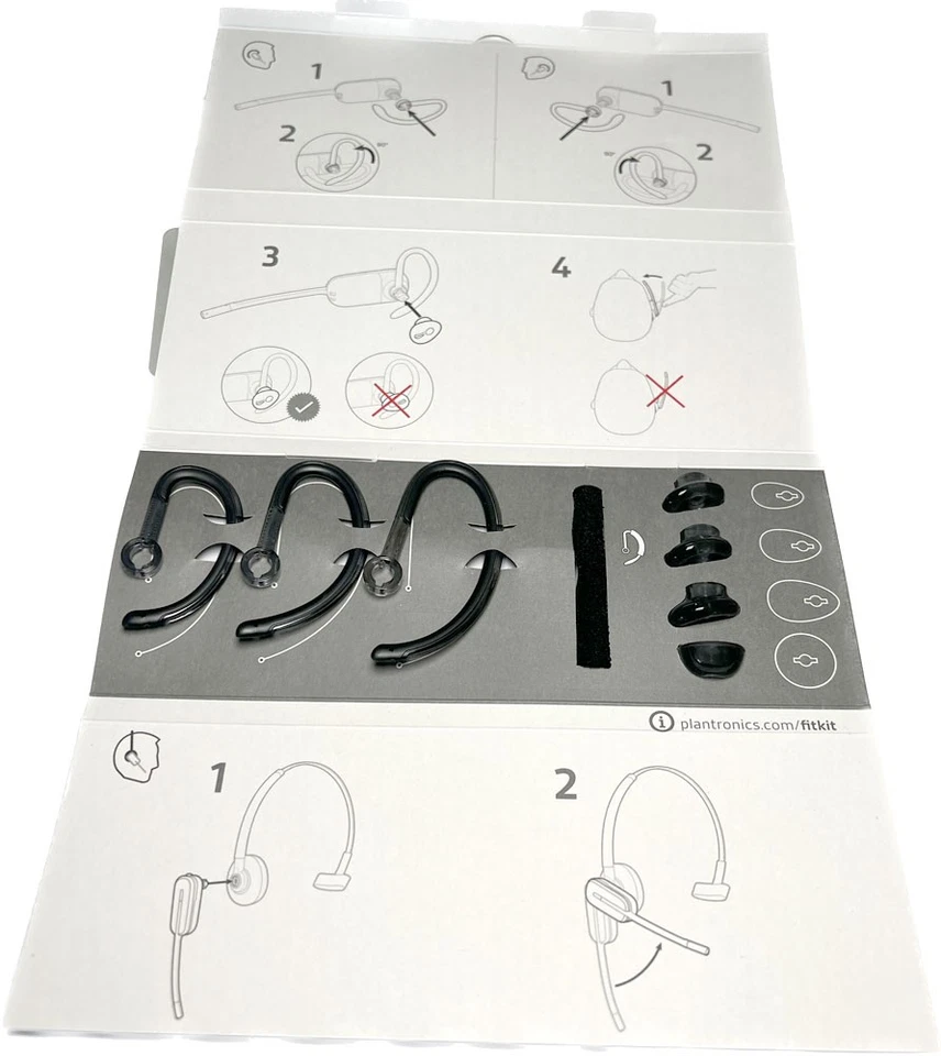 POLY I HP Fit Kit inkl. Ohrbügel für Poly Plantronics Savi W8240 W8245 C565 CS540 740