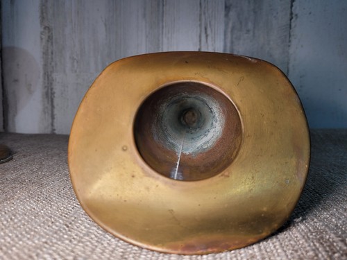 Vintage Antique Jack in Pulpit Brass Flower Vase NOUVEAU Art Deco MCM Patina - Picture 3 of 12