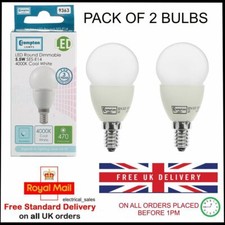 Image of CROMPTON LED ROUND THERMAL DIMMABLE 5.5 WATT LIGHT BULB 4000K SES E14 - 2 PACK
