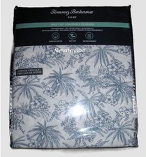 Tommy Bahama Pen Ink Blue Queen 4 Pc Sheet Set - 100 Cotton Percale NEW