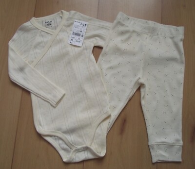 3-6 Monate Baby Unisex Zitrone Crossover Body Weste & Leggings 2-teiliges Outfit