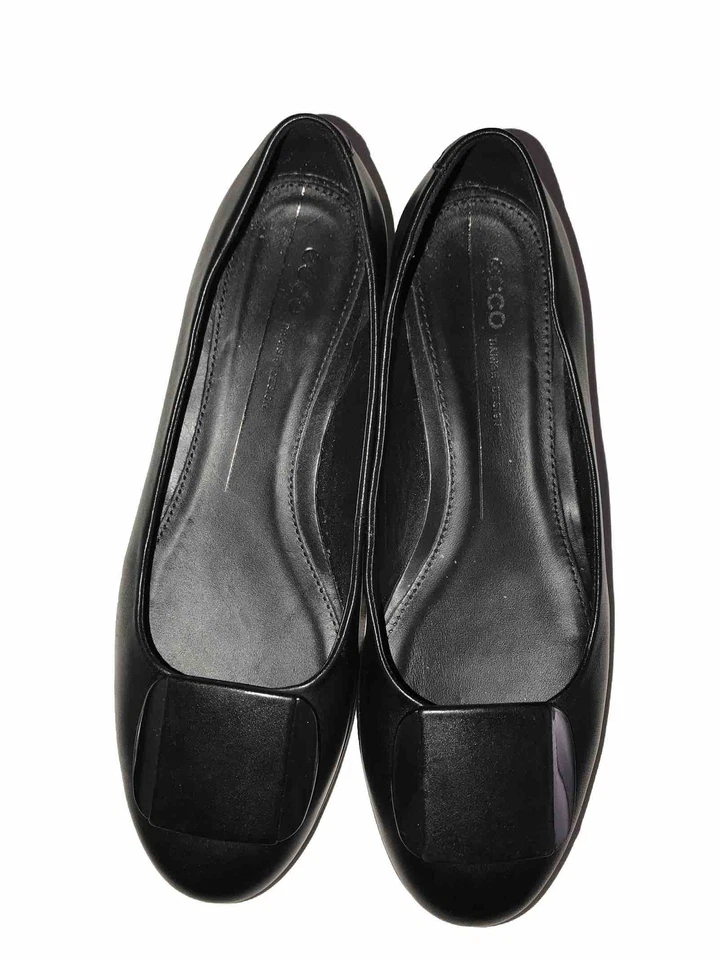 Ecco Anine Bailarina Ballet Plano Negro Cuero Zapato Talla 5 EE. UU. Mujeres EU 36 Foto 3 de 4