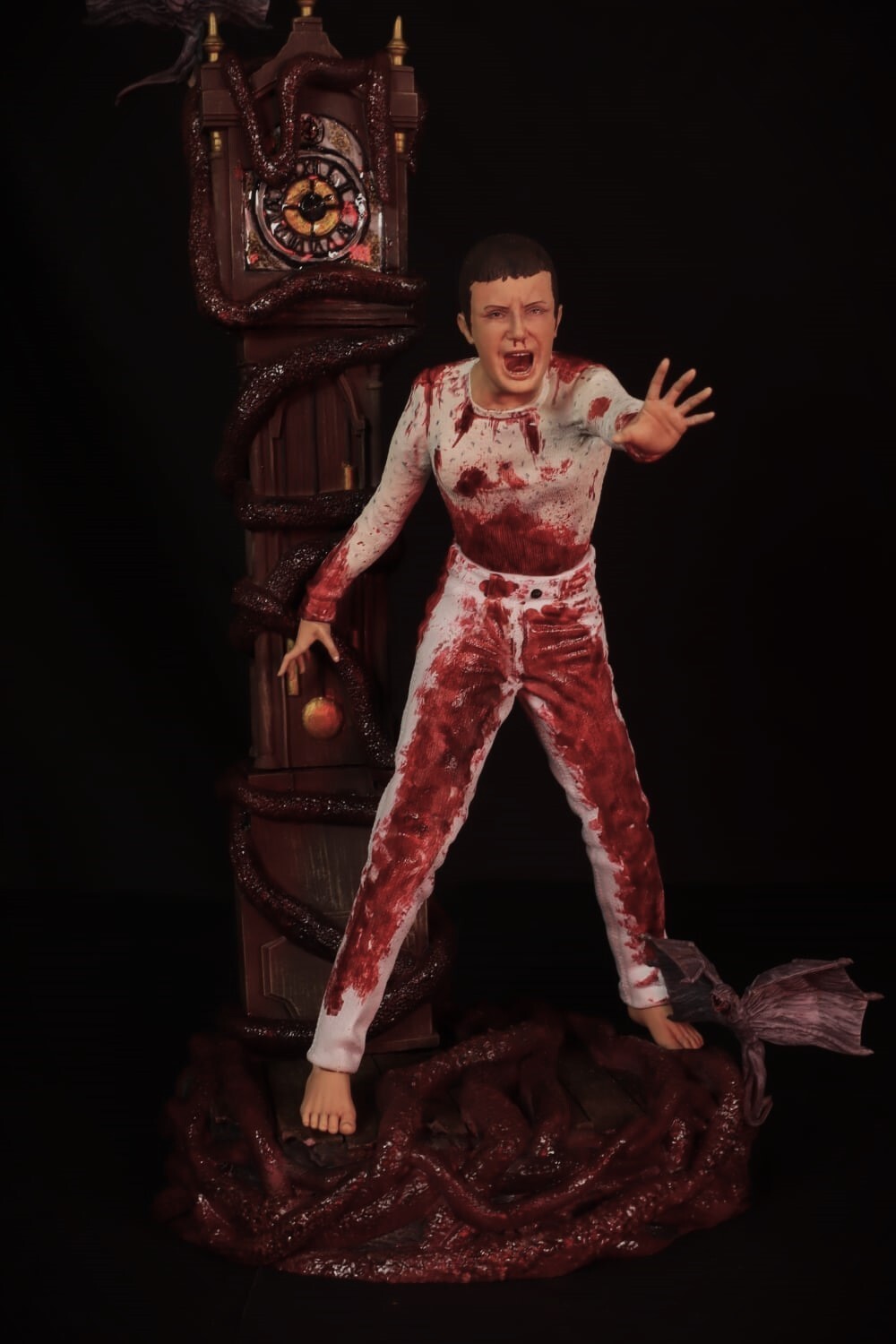 Eleven Millie Bobby Stranger Things Netflix 3D handbemalte Resin Statue 30 cm