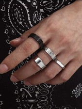 Stainless steel 4pcs men minimalist rings