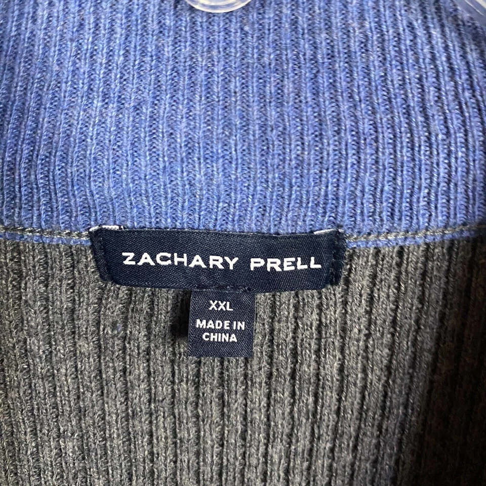 Мужской свитер Zachary Prell 1/4 на молнии XXL 2XL пуловер серый хлопковая смесь для взрослых - Изображение 4 из 4