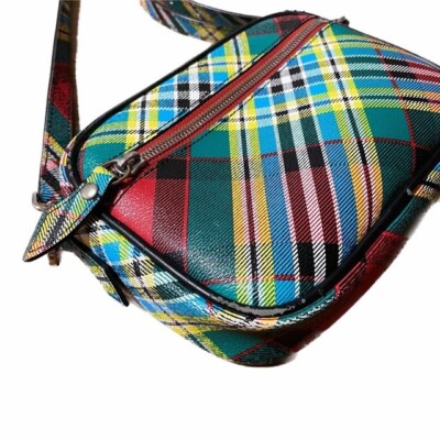 Vivienne Westwood SHUKA TARTAN CAMERA BAG Green Multicolor | eBay