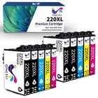 10 Pack 220XL Ink For Epson XP-320 XP-420 XP-424 WF2630 WF2650 WF2660 WF2750