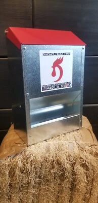 DUNCANS POULTRY Duncan's Poultry 12 LB 'Lil Guy Mini Chicken Wall Feeder Hinged Lid Made in USA